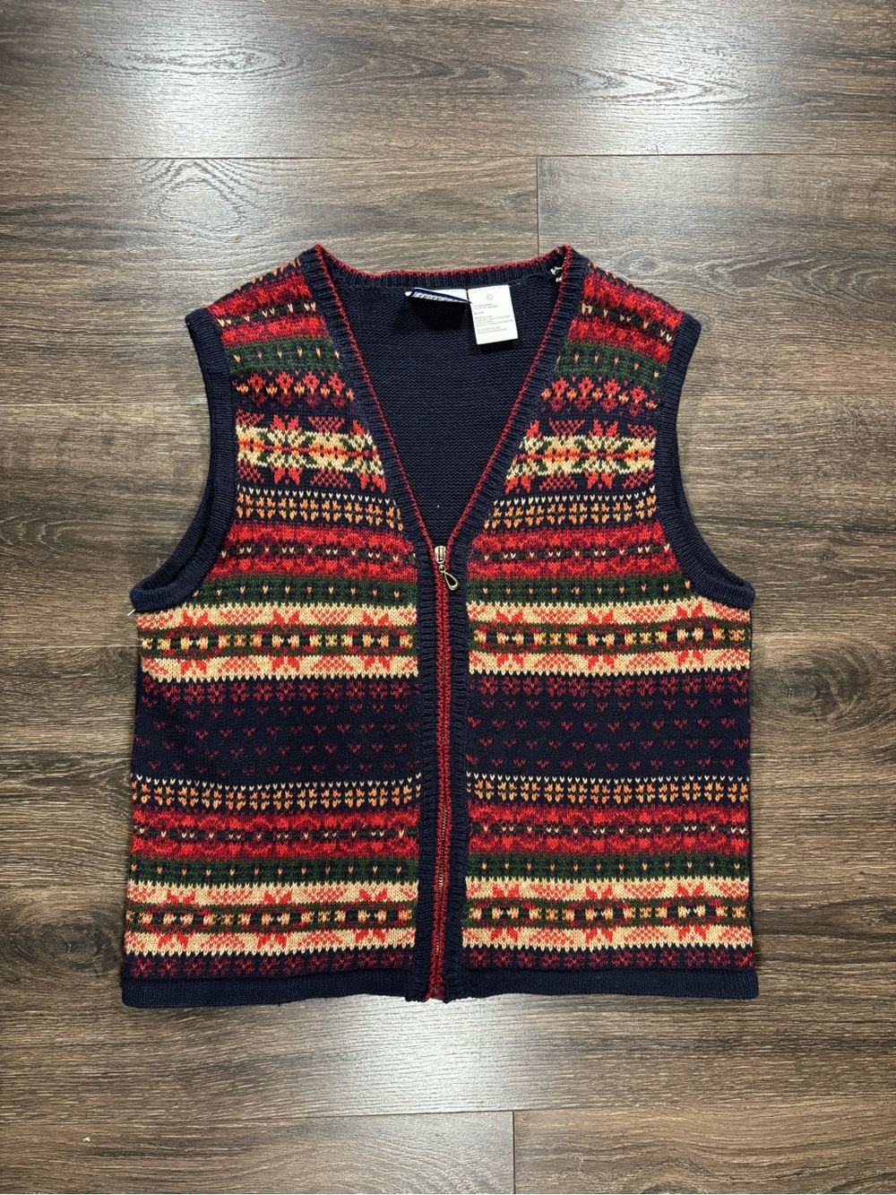 Erika and Co Vintage Nordic Knit Vest Size Large